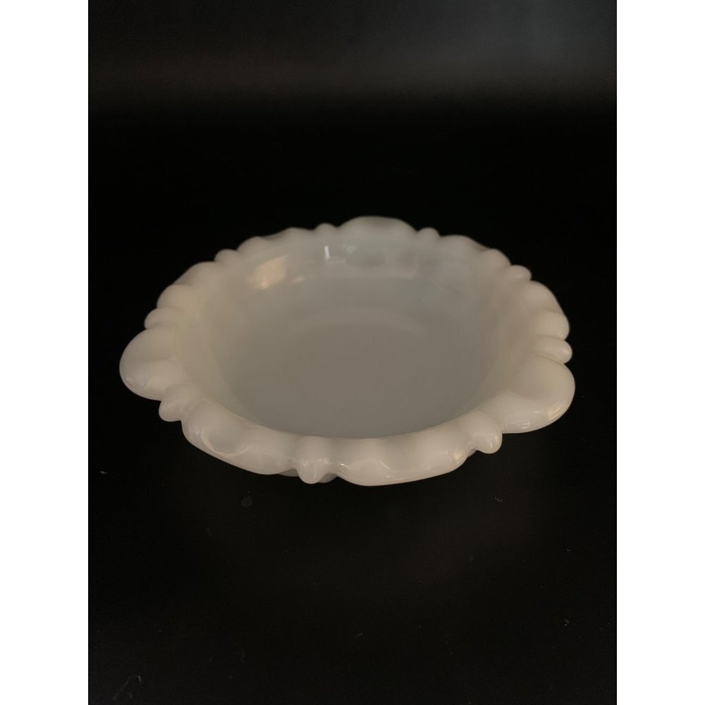 Anchor Hocking Milk Glass Ashtray 4 inches Mid Century Modern